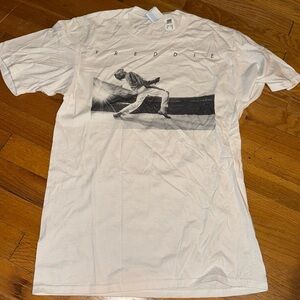 Freddie Mercury Rock Band White Short Sleeve T-Shirt Stage Portrait Port & Co Sm